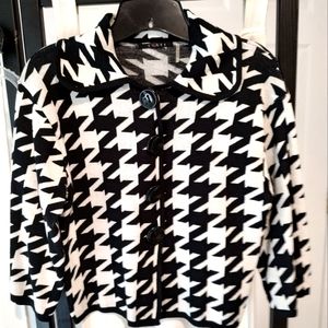 Cyrus PS Cropped oversized hounds tooth cardigan.